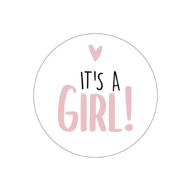 Stickers - It's a GIRL! - pink - per 5 stuks