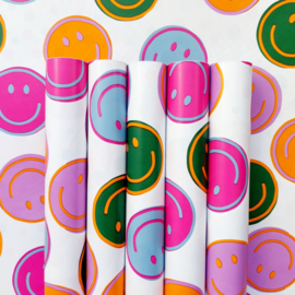 Inpakpapier - Smiley - confetti - 2m