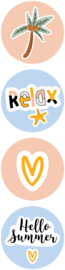 Stickers - Hello Summer - relax assorti - per 10 stuks