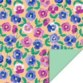 Kadozakje - Pansy Flowers - mint - per 5 stuks (12x19cm)