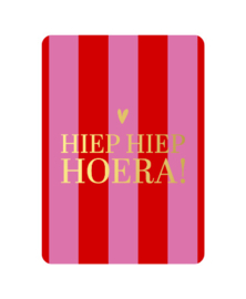Kaart - Hiep hiep HOERA! - hartje - goudfolie