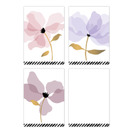 Minikaartjes - Layered Petals - goudfolie - set