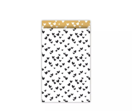 Kadozakje - Solo Hearts - wit/goud - per 5 stuks (12x19cm)
