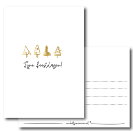 Kaart - Kerst - Fijne feestdagen! - goudfolie