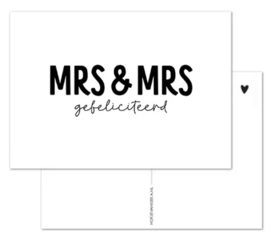 Kaart - MRS & MRS gefeliciteerd