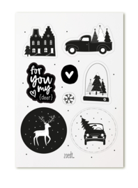 Stickers - Kerst - cadeaustickers (knuffel) - 20 stuks