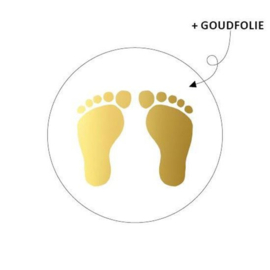 Stickers - Baby voetjes - goudfolie - per 10 stuks