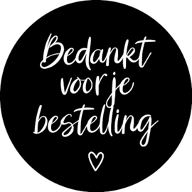 Stickers - Bedankt voor je bestelling - zwart - per 10 stuks