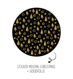 Stickers - Kerst - trees and stars ⭐ - per 10 stuks