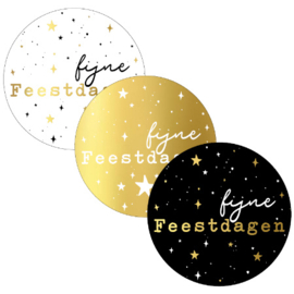 Stickers - Kerst - Fijne feestdagen - stars - assorti - per 10 stuks