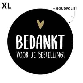 Stickers - Bedankt voor je bestelling! - XL - zwart - per 10 stuks