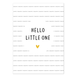 Kaart - Hello little one - goudfolie