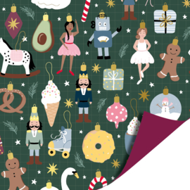 Inpakpapier - Kerst - Kitsch Kerstballen - 2m