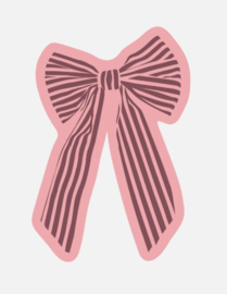 Stickers - strikje - Big Bow - litchi / dark rose - per 10 stuks