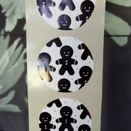 Stickers - Sint / Kerst - peperkoekmannetje - per 10 stuks