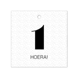 Cadeaulabel - 1 Hoera!