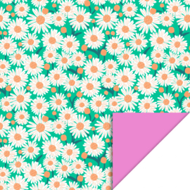 Kadozakje - Daisy - bright green / pink - per 5 stuks (12x19cm)
