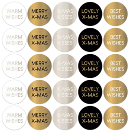Stickers - Kerst - Kerstwensen - chique - per 10 stuks