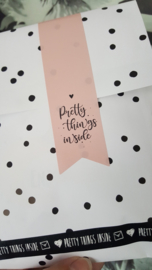 Stickers - vaantje - Pretty things inside - per 5 stuks