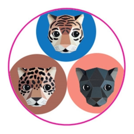 Stickers - Jaguar mix - per 6 stuks