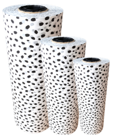 Tissue paper / Vloeipapier - 101 Dots - wit / zwart - op rol - 2m