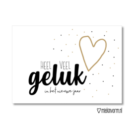 Kaart - Kerst - Heel veel geluk in het nieuwe jaar - goudfolie