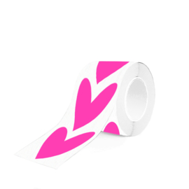 Stickers - Hearts - Fluor pink - per 10 stuks