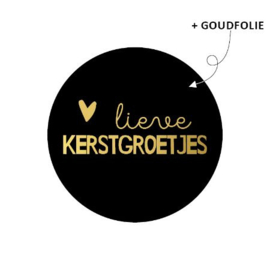 Stickers - Kerst - Lieve Kerstgroetjes - per 10 stuks