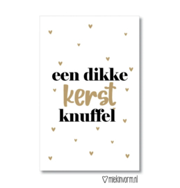 Minikaartje - Kerst - een dikke Kerst knuffel