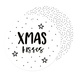 Label - Kerst - XMAS kisses - rond