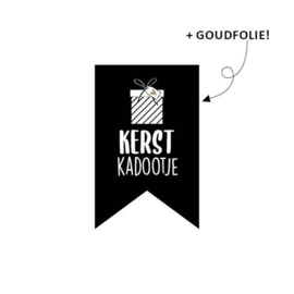 Stickers - Kerst - vaantje - Kerstkadootje - per 10 stuks
