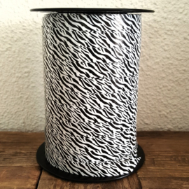 Lint - krullint - zebra / zwartwit - 10mm - 3m
