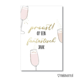 Minikaartje - Kerst - proost op een fantastisch jaar