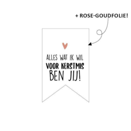 Stickers - Kerst - vaantje - Alles wat ik wil voor Kerstmis ben jij! - per 10 stuks