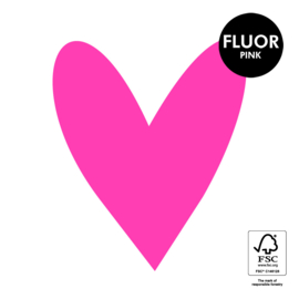 Stickers - Hearts - Fluor pink - per 10 stuks