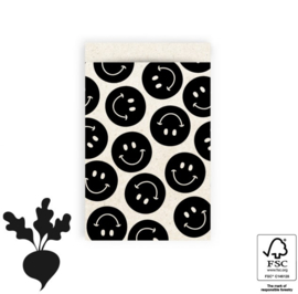 Kadozakje - Smiley - black - per 5 stuks (12x19cm)