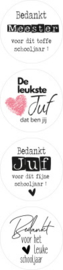 Stickers - Juf / meester - assorti - per 10 stuks