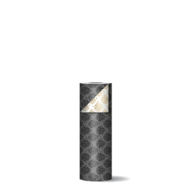 Inpakpapier - Pinecone Pattern - zwart/goud/wit - 2m