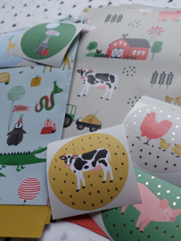 Stickers - Farm Animals - gold - per 6 stuks