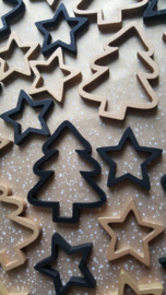 Decoratie - Kerst - Houten boompje - zwart - per stuk