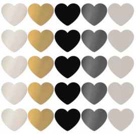 Stickers - Hearts - multicolor - chique - per 10 stuks