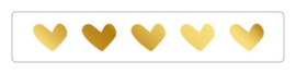 Stickers - Hearts - lang goudfolie - per 10 stuks
