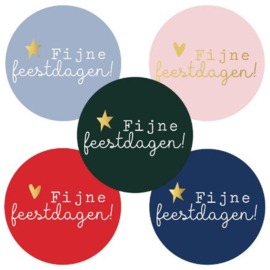 Stickers - Kerst - Fijne feestdagen! - assorti - per 10 stuks