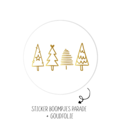 Stickers - Kerst - (Kerst) Boompjes parade - per 10 stuks