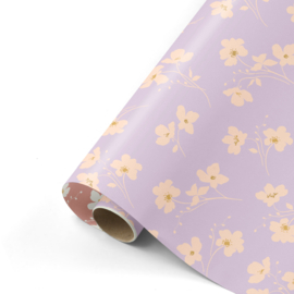 Inpakpapier - Classic Flowers - spring - roze / lila / goud - 2m