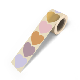 Stickers - Hearts - multicolor - warm / lila - per 10 stuks