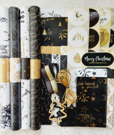 Set - Kerst - Happiest Season - black & gold - 56-delig