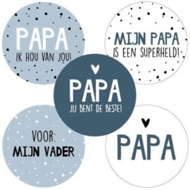 Stickers - PAPA / jij bent de beste! - assorti - per 5 stuks