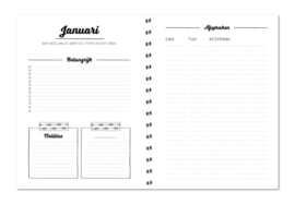 Agenda - Jaaragenda - verticale indeling - A5 - 2025