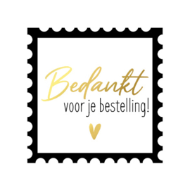 Stickers - Bedankt voor je bestelling! - postzegel - per 10 stuks